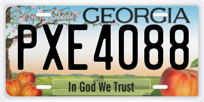 GA license plate PXE4088