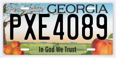 GA license plate PXE4089