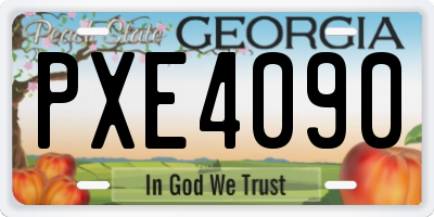GA license plate PXE4090