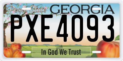 GA license plate PXE4093