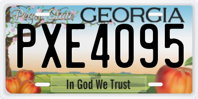 GA license plate PXE4095
