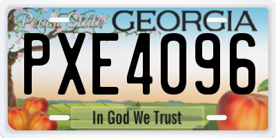 GA license plate PXE4096
