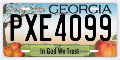 GA license plate PXE4099
