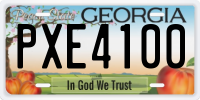 GA license plate PXE4100