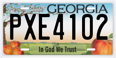 GA license plate PXE4102