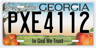 GA license plate PXE4112