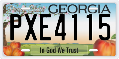 GA license plate PXE4115
