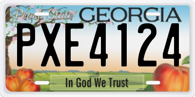 GA license plate PXE4124