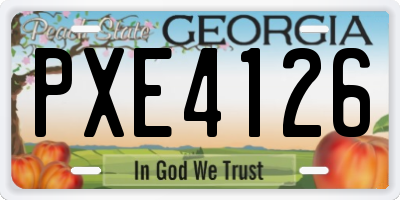 GA license plate PXE4126
