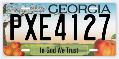 GA license plate PXE4127