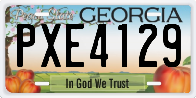 GA license plate PXE4129