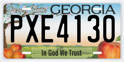 GA license plate PXE4130