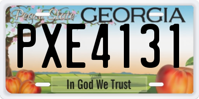 GA license plate PXE4131