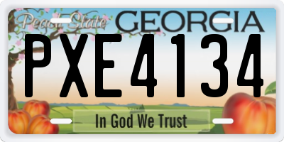 GA license plate PXE4134