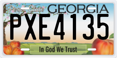 GA license plate PXE4135