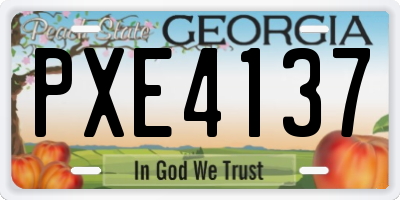 GA license plate PXE4137