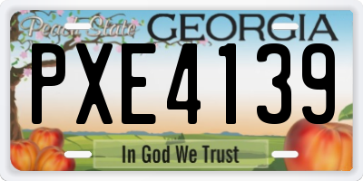 GA license plate PXE4139