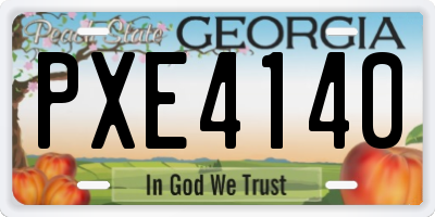 GA license plate PXE4140
