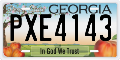 GA license plate PXE4143