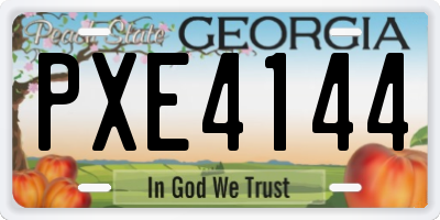 GA license plate PXE4144
