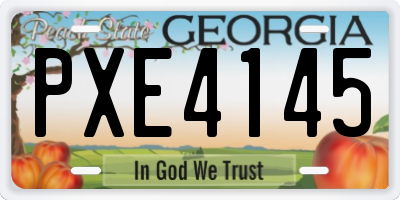 GA license plate PXE4145