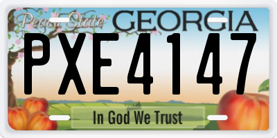 GA license plate PXE4147