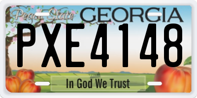 GA license plate PXE4148