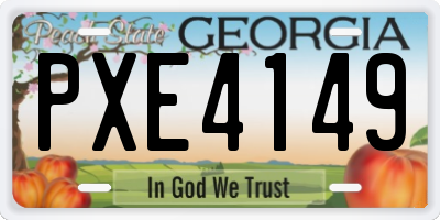 GA license plate PXE4149