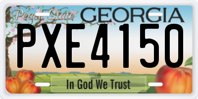 GA license plate PXE4150