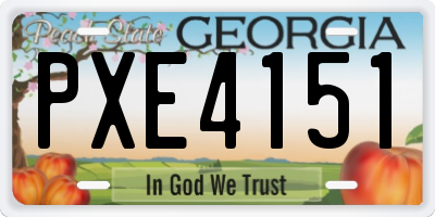 GA license plate PXE4151