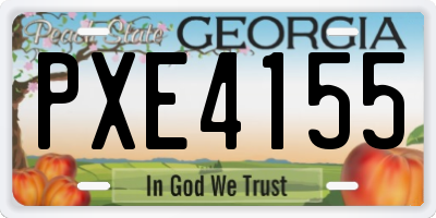GA license plate PXE4155
