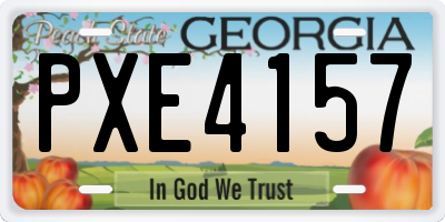 GA license plate PXE4157