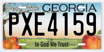 GA license plate PXE4159