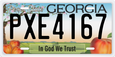 GA license plate PXE4167