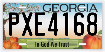 GA license plate PXE4168