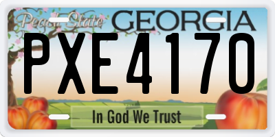 GA license plate PXE4170