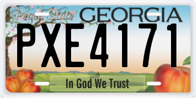 GA license plate PXE4171