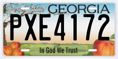 GA license plate PXE4172