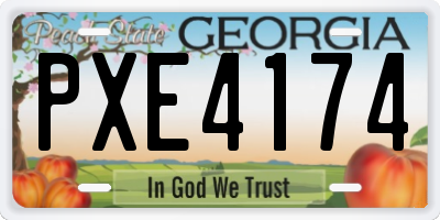 GA license plate PXE4174