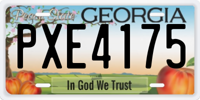 GA license plate PXE4175