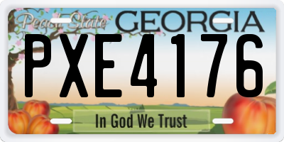 GA license plate PXE4176