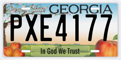 GA license plate PXE4177