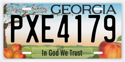 GA license plate PXE4179