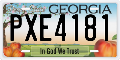 GA license plate PXE4181