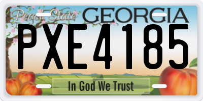 GA license plate PXE4185