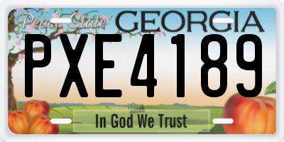 GA license plate PXE4189