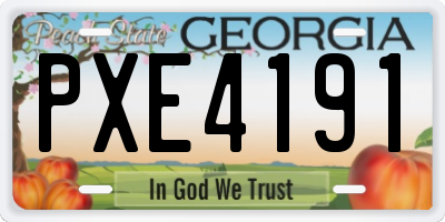 GA license plate PXE4191