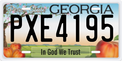GA license plate PXE4195