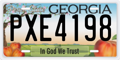 GA license plate PXE4198