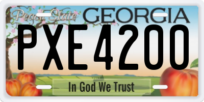 GA license plate PXE4200